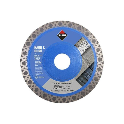 Rubi Tiling Tools TVR115 TVR SUPERPRO Diamond Blade 115mm RUBI TILING TOOLS - RockBottom Nothampton