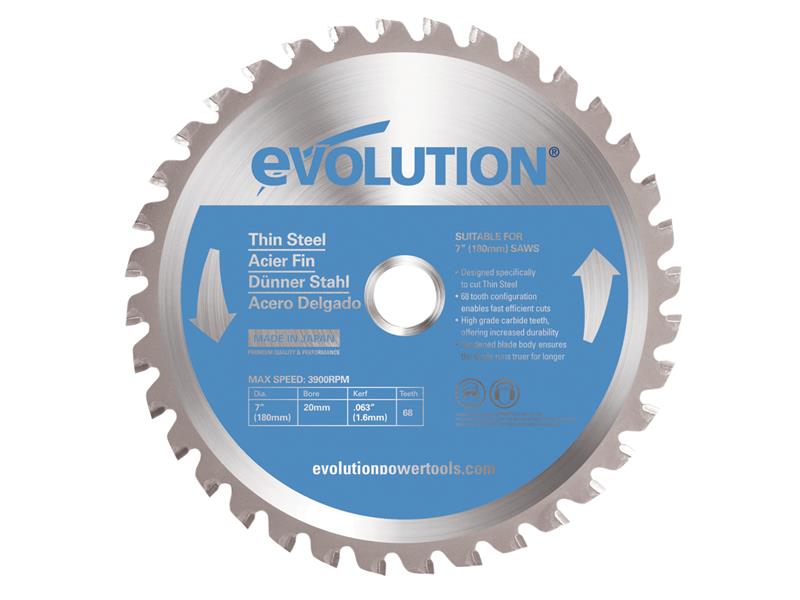 Evolution - Thin Steel Cutting Circular Saw Blade 180 x 20mm x 36T