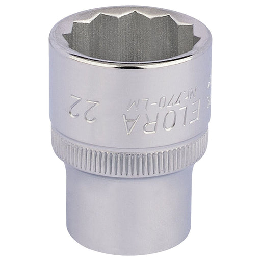 Draper Elora Bi-Hexagon Socket, 1/2" Sq. Dr., 22mm 24674 Draper - Town Tools 