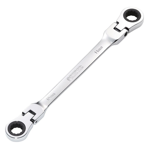 Draper HI-TORQ Metric Flexible Head Double Ring Ratchet Spanner, 10 x 11mm Draper - Town Tools