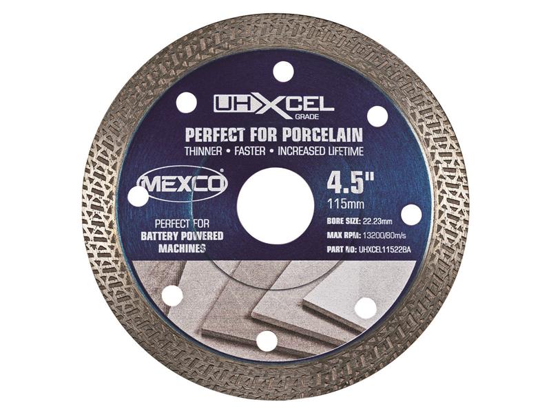 MEXCO - UHXCEL Grade Porcelain & Ceramic Tile Diamond Blade 115 x 22mm