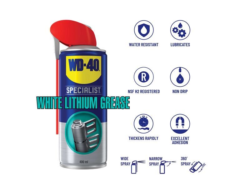WD-40 Specialist White Lithium Grease 400ml WD-40� - RockBottom Northampton