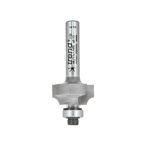 Trend 46/11 x 1/4 TCT Bearing Guided Ovolo & Round Over 3.2mm Radius Trend - RockBottom Northampton