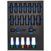 Draper Bunker Impact Socket Set in EVA Foam Inlay, 1/2" (20 Piece) Draper - Town Tools