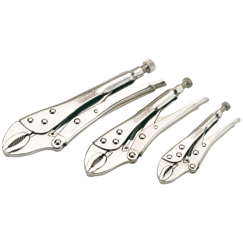 Draper Curved Jaw Self Grip Pliers Set (3 Piece) 14040 Draper - Town Tools 