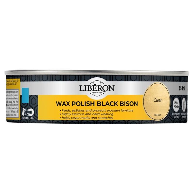Liberon Black Bison Wax Paste Clear 150ml Liberon - RockBottom Northampton