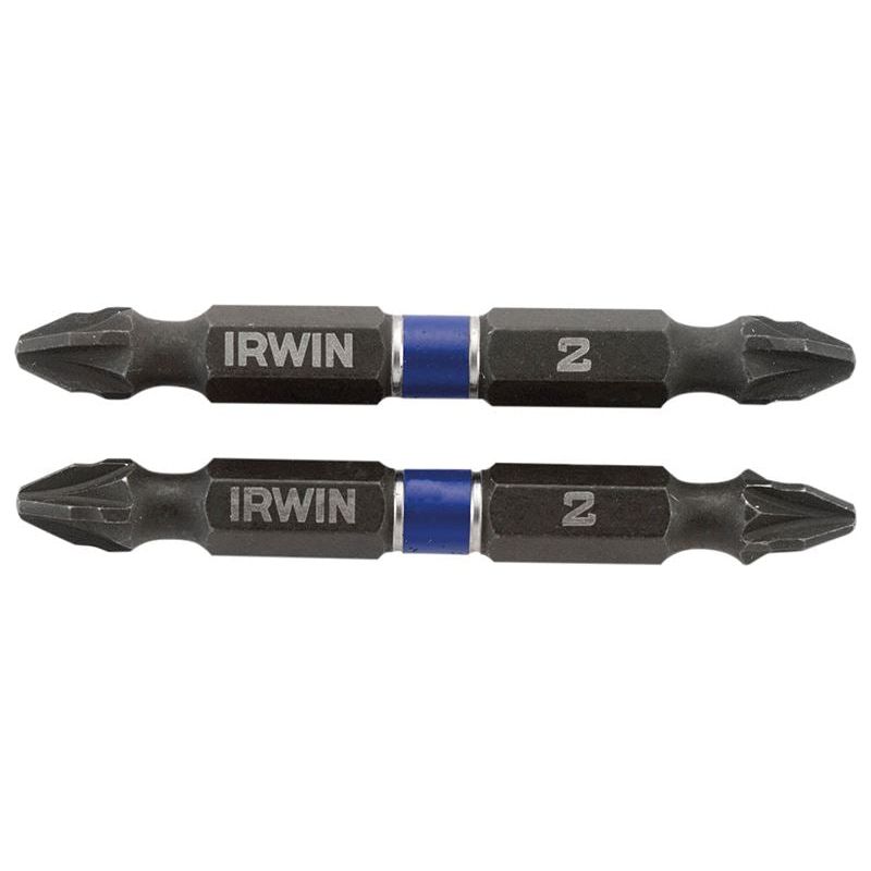 Irwin® Impact Double-Ended Screwdriver Bits Pozi PZ2 60mm (Pack 10) IRWIN® - RockBottom Northampton