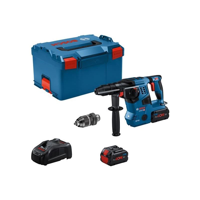 Bosch GBH 18V-28 CF Pro BITURBO SDS-Plus Rotary Hammer 18V 2 x 5.5Ah ProCORE18V Li-ion Bosch - RockBottom Northampton