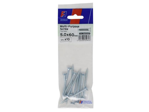 ForgeFix Multi-Purpose Pozi Screw CSK ST ZP 5.0 x 60mm ForgePack 10 ForgeFix - RockBottom Northampton