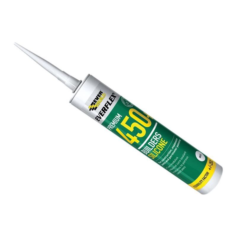 Everbuild Sika Everflex® 450 Builders Silicone Sealant White 300ml Everbuild Sika - RockBottom Northamptin