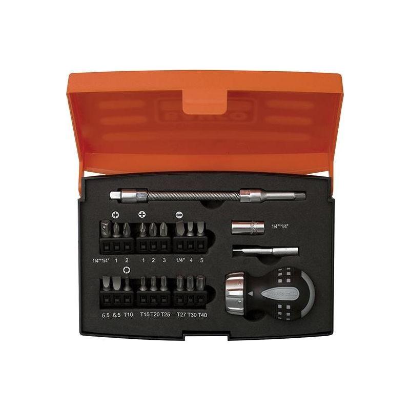 Bahco 808050S-22 Stubby Ratchet Screwdriver Set, 22 Piece Bahco - RockBottom Northampton