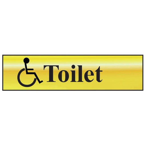 Scan Disabled Toilet - Polished Brass Effect 200 x 50mm Scan - RockBottom Nothampton