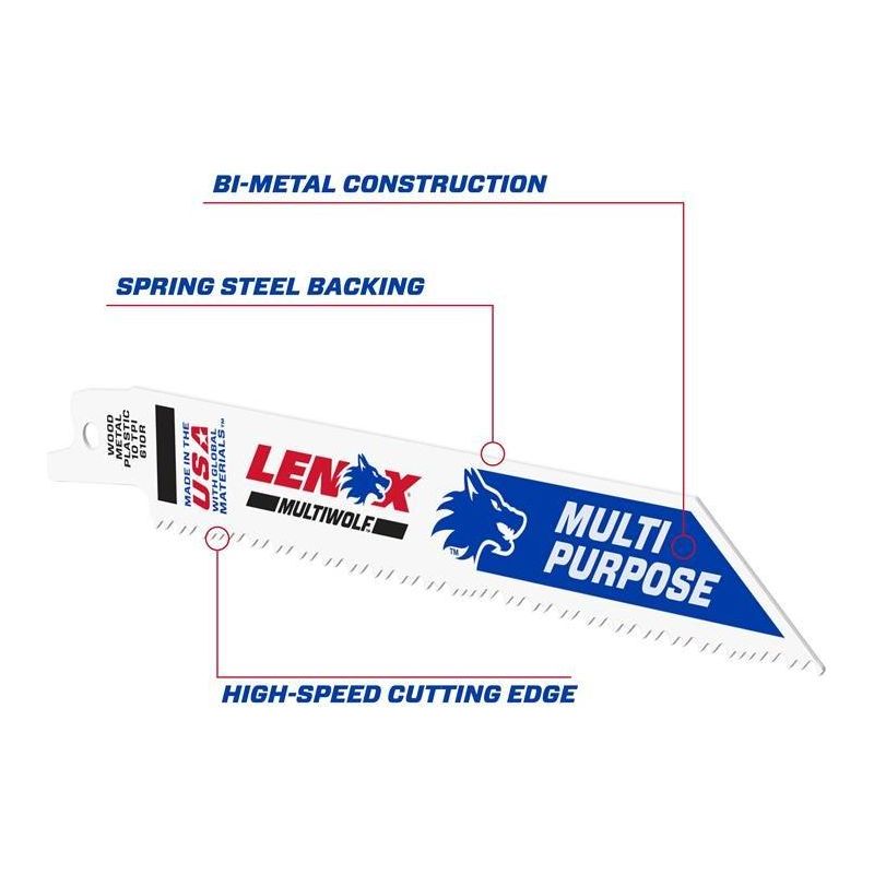 Lenox MultiWolf Wave Edge Reciprocating Saw Blade 152 x 19 x 0.9mm 10 TPI (Pack 25) LENOX - RockBottom Northampton
