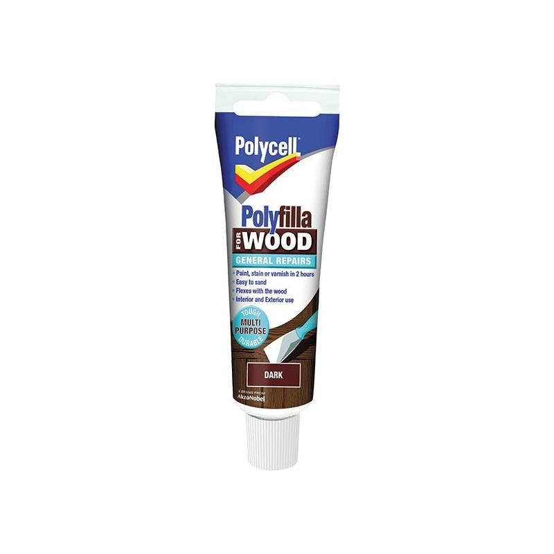 Polycell Polyfilla For Wood General Repairs Tube Dark 75g Polycell - RockBottom Nothampton