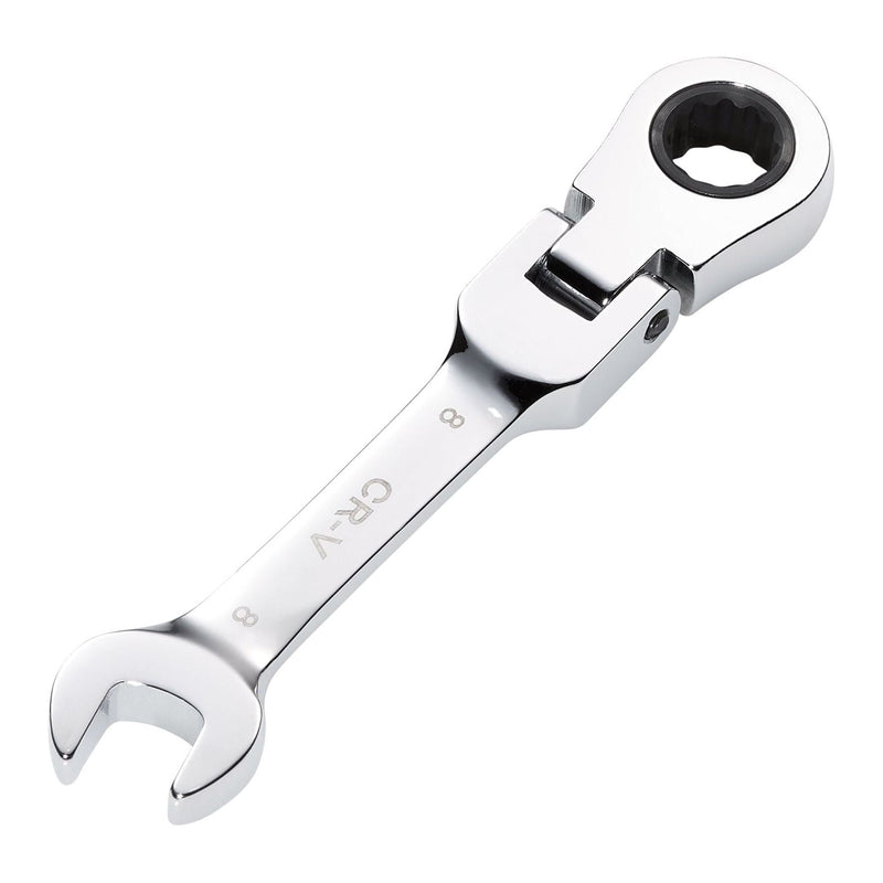 Draper HI-TORQ Metric Stubby Flexible Head Ratchet Combination Spanner, 8mm Draper - Town Tools