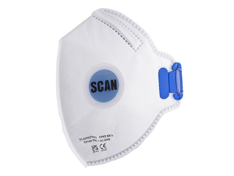 Scan Fold Flat Disposable Mask Valved FP2 Protection (Pack 3) Scan - RockBottom Nothampton