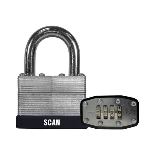 Scan Laminated Steel Combination Padlock 50mm Scan - RockBottom Nothampton