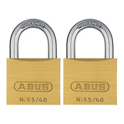 Abus Mechanical 55/40mm Brass Padlocks Twin Pack ABUS Mechanical - RockBottom Northampton 