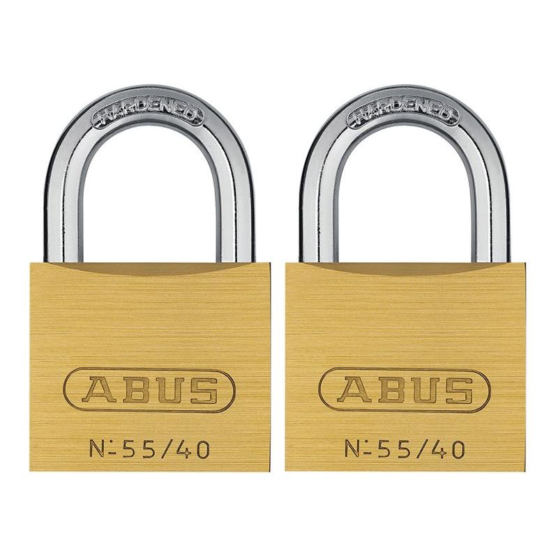 Abus Mechanical 55/40mm Brass Padlocks Twin Pack ABUS Mechanical - RockBottom Northampton 