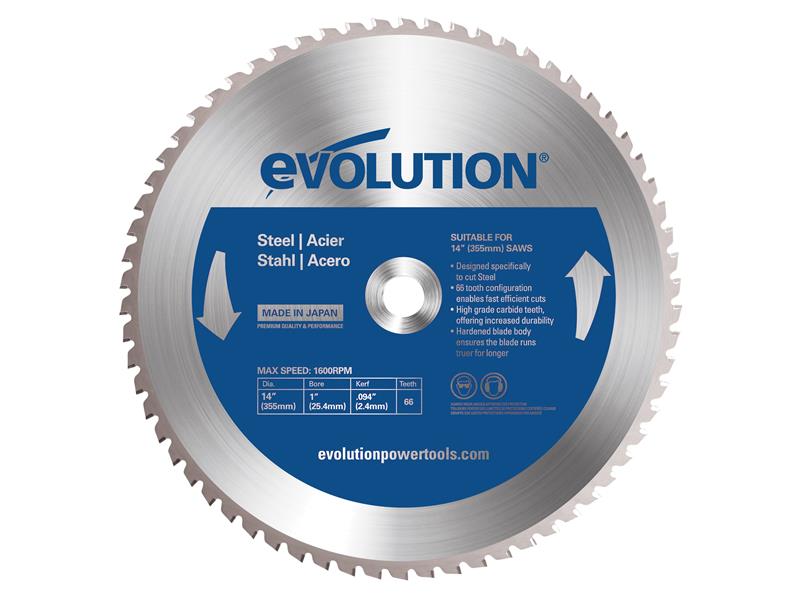 Evolution - Mild Steel Cutting Chop Saw Blade 355 x 25.4mm x 66T
