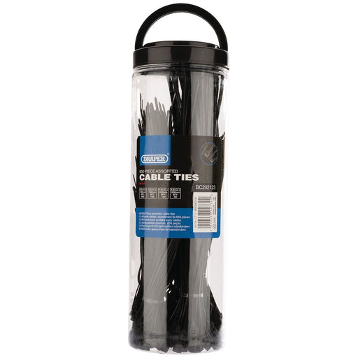 Draper Assorted Nylon Cable Tie Pack (650 Piece) 90734 Draper - Town Tools 