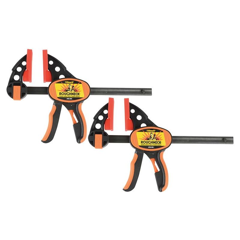 Roughneck One-Handed Bar Clamp & Spreader 152mm (6in) Twin Pack Roughneck - RockBottom Nothampton