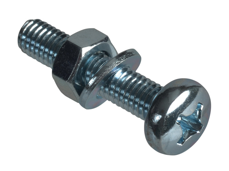 ForgeFix Machine Screw Pozi Compatible Pan Head ZP M6 x 30mm ForgePack 8