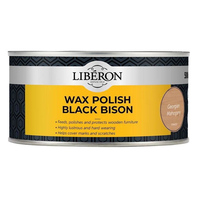 Liberon Black Bison Wax Paste Georgian Mahogany 500ml Liberon - RockBottom Northampton