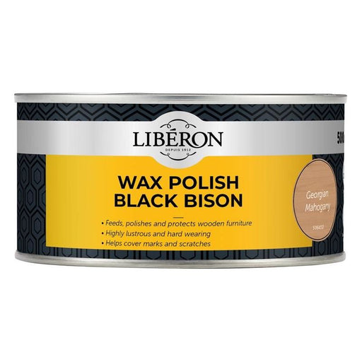 Liberon Black Bison Wax Paste Georgian Mahogany 500ml Liberon - RockBottom Northampton