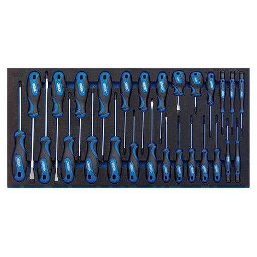 Draper Soft Grip Screwdriver Set in Full Drawer EVA Insert Tray (27 Piece) 63406 Draper - Town Tools 