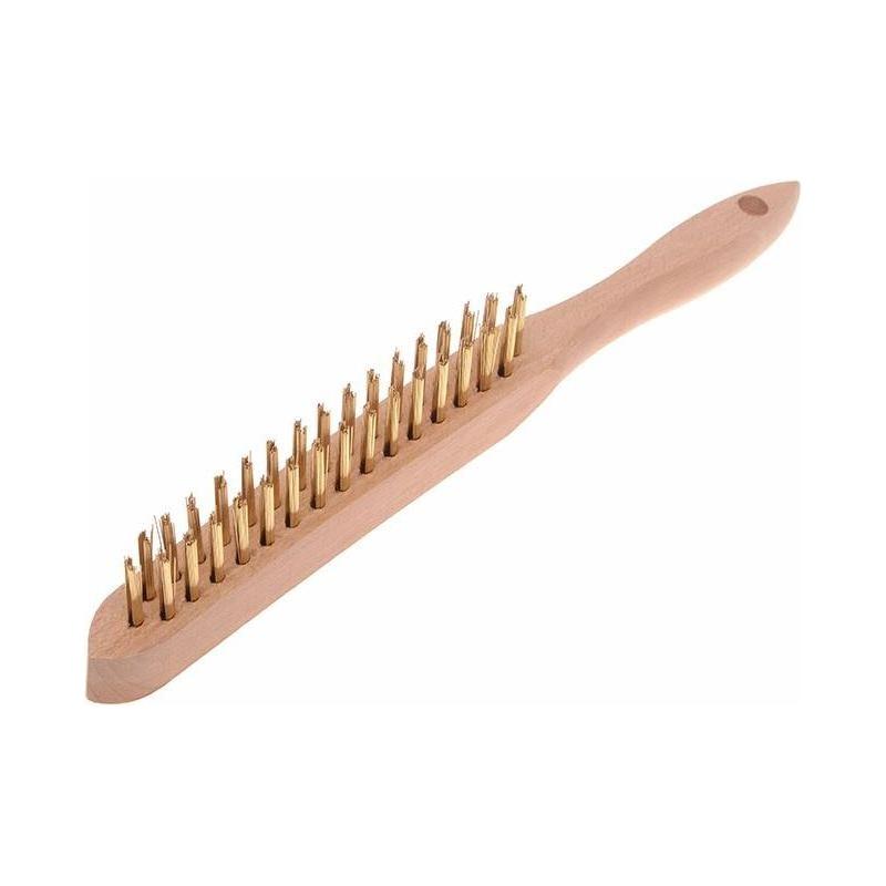 Faithfull 680/B2 Brass Wire Scratch Brush - 2 Row Faithfull - RockBottom Northampton