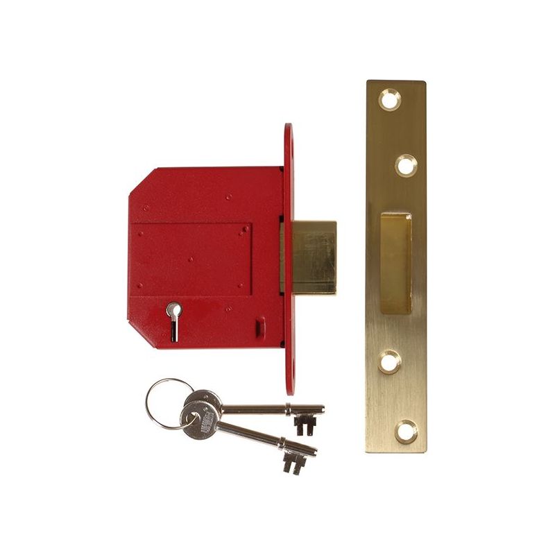 Union StrongBOLT 2100S BS 5 Lever Mortice Deadlock 81mm 3in Satin Brass Visi UNION - RockBottom Northampton