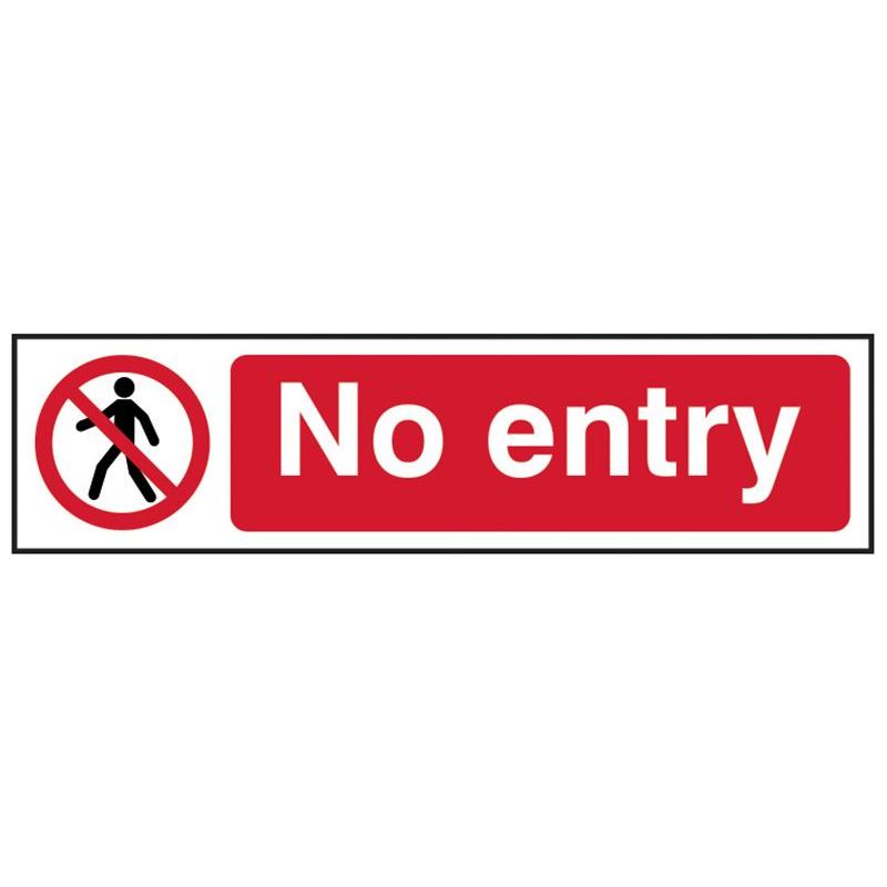 Scan No Entry - PVC Sign 200 x 50mm Scan - RockBottom Nothampton