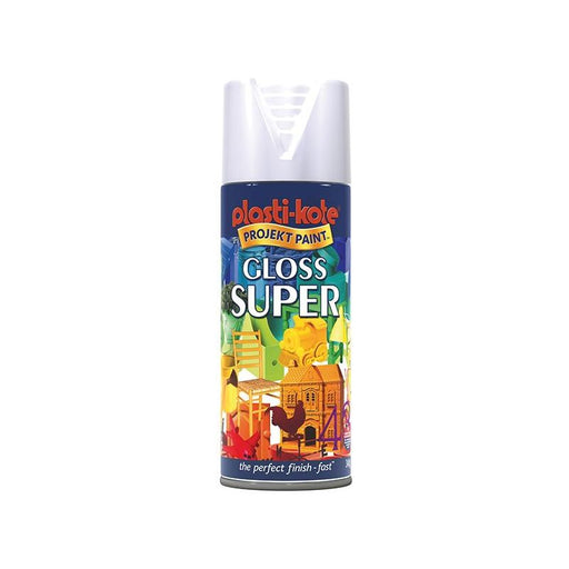 Plastikote Gloss Super Spray White 400ml PlastiKote - RockBottom Nothampton
