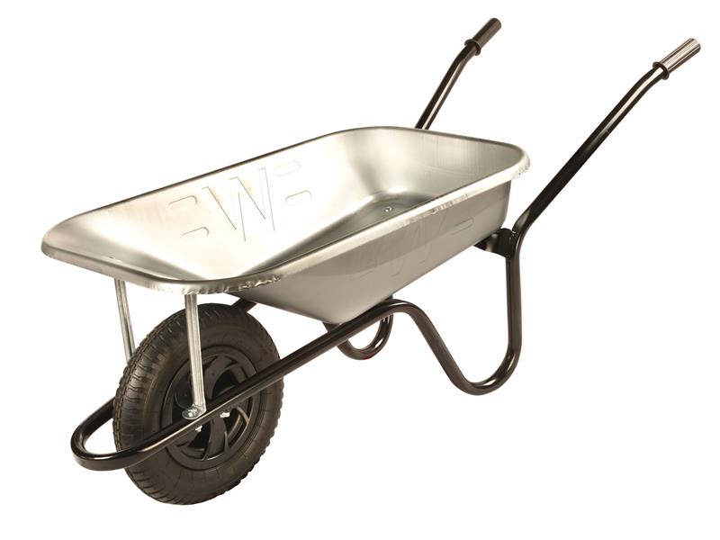 Walsall 85L Galvanised Contractor Wheelbarrow - Pneumatic