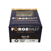 Forgefix ForgeFast Pozi Compatible Elite Performance Wood Screw ZY 4.0 x 35mm Box 200 ForgeFix - RockBottom Northampton