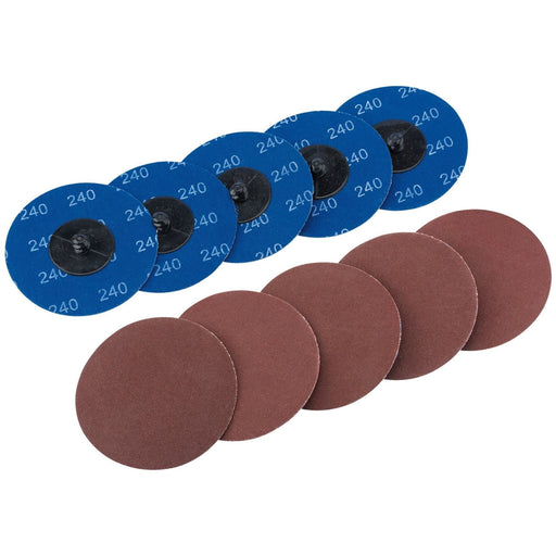Draper Aluminium Oxide Sanding Discs, 75mm, 240 Grit (Pack of 10) 75619 Draper - Town Tools 