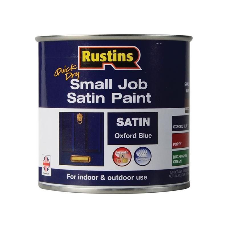 Rustins Quick Dry Small Job Satin Paint Oxford Blue 250ml Rustins - RockBottom Nothampton