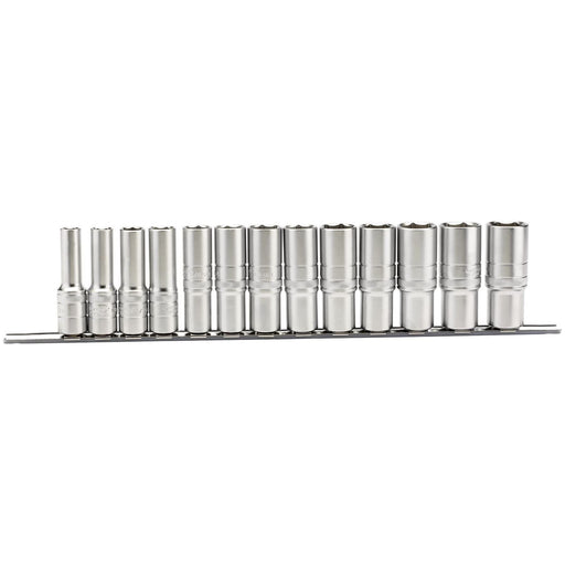 Draper Imperial Deep Socket on a Metal Rail, 1/2" Sq. Dr. (13 Piece) 16500 Draper - Town Tools 