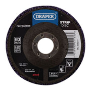 Draper Polycarbide Strip Disc, 115mm, 22.23mm, 180 Grit, Purple 37608 Draper - Town Tools 