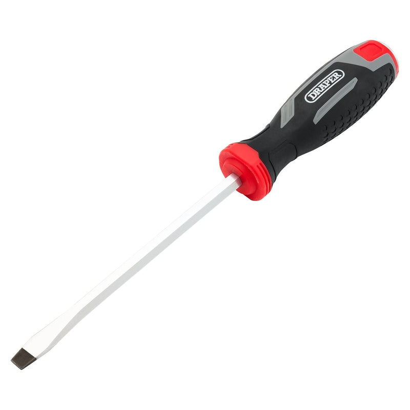Draper Pound Thru Slotted Soft Grip Screwdriver, SL8 x 150mm Draper - Town Tools