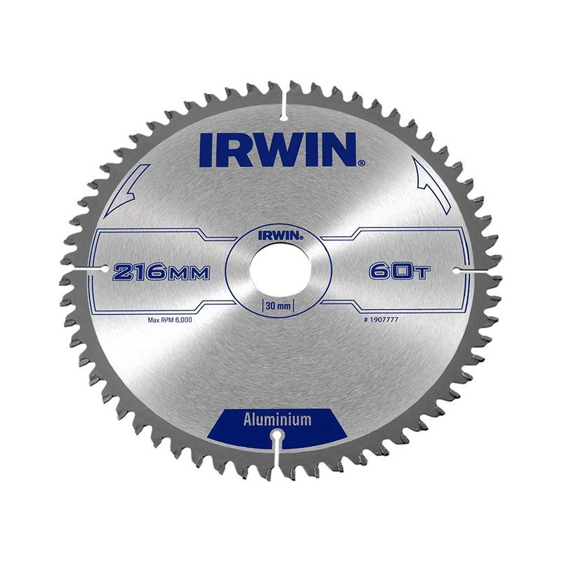 Irwin® Professional Aluminium Circular Saw Blade 216 x 30mm x 60T TCG IRWIN® - RockBottom Northampton