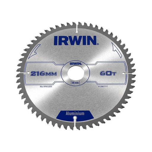 Irwin® Professional Aluminium Circular Saw Blade 216 x 30mm x 60T TCG IRWIN® - RockBottom Northampton