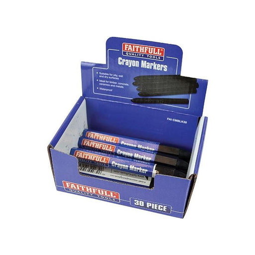 Faithfull Crayon Marker Black (CDU 30) Faithfull - RockBottom Northampton