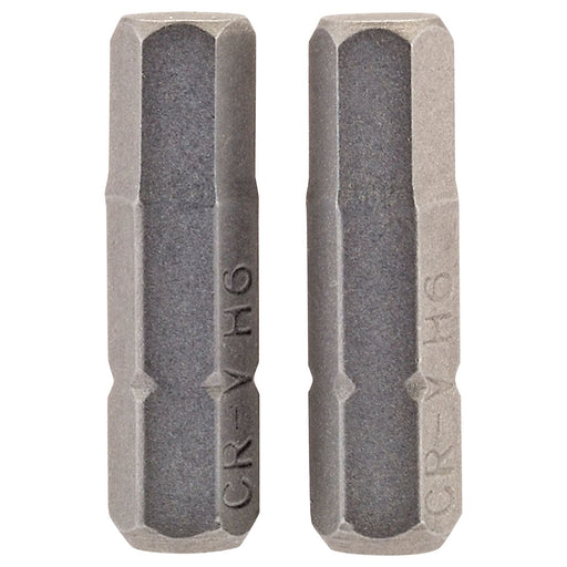 Draper Hexagonal Insert Bit, 6mm, 1/4" Hex, 25mm Long (Pack of 2) 63998 Draper - Town Tools 