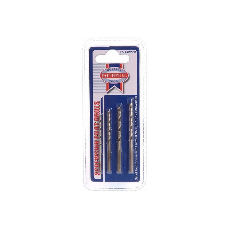 Faithfull Screwsink Pilot Drill Set, 4 Piece Faithfull - RockBottom Northampton