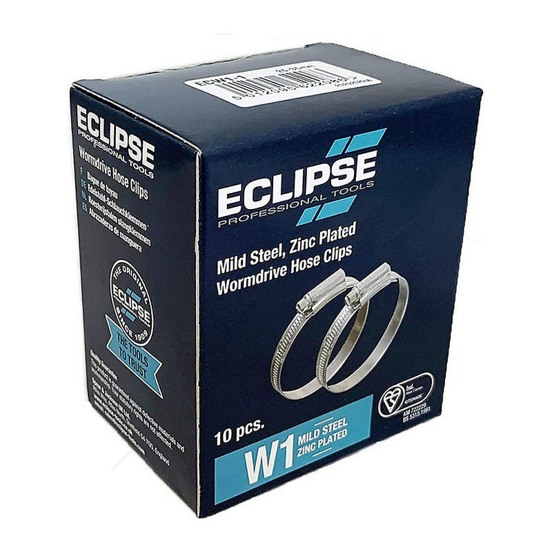 Eclipse Professional Tools Size 1A W1 Worm Gear Hose Clamps 22-30mm - ECW1 - Pack of 10