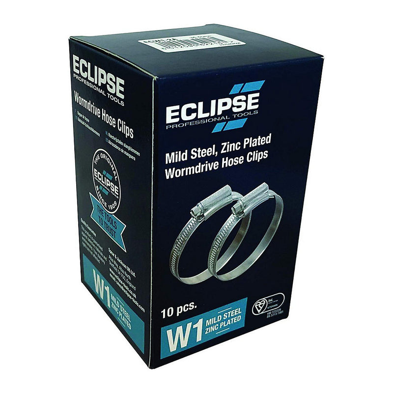 Eclipse Worm Gear Hose Clamps - Size 2 W1, 40-55mm, Mild Steel - ECW1 - Pack of 10