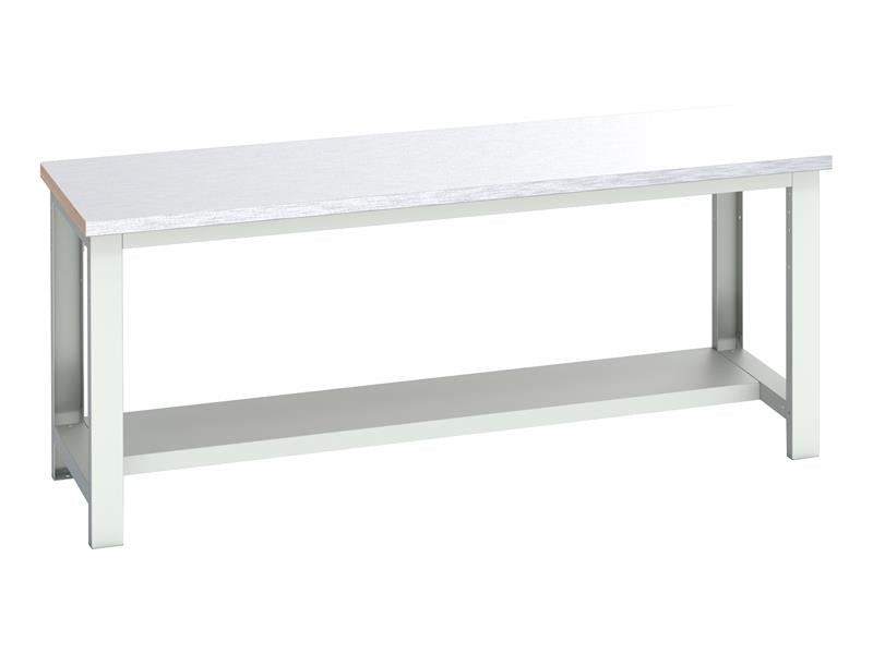 Bott Cubio Bench with Half Shelf, Steel Clad Top 2000 x 750mm