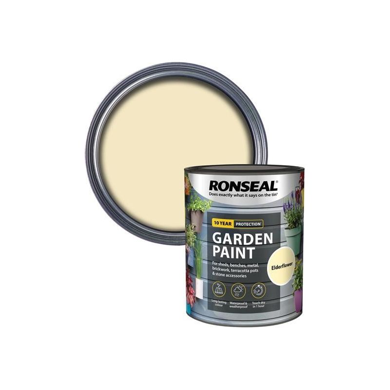 Ronseal Garden Paint Elderflower 750ml Ronseal - RockBottom Nothampton